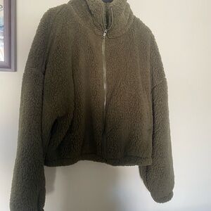 SO Olive Sherpa Jacket